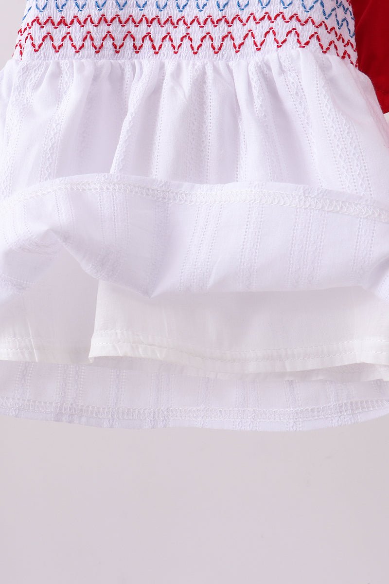 White smocked jacquard bloomer set - Abbies Place
