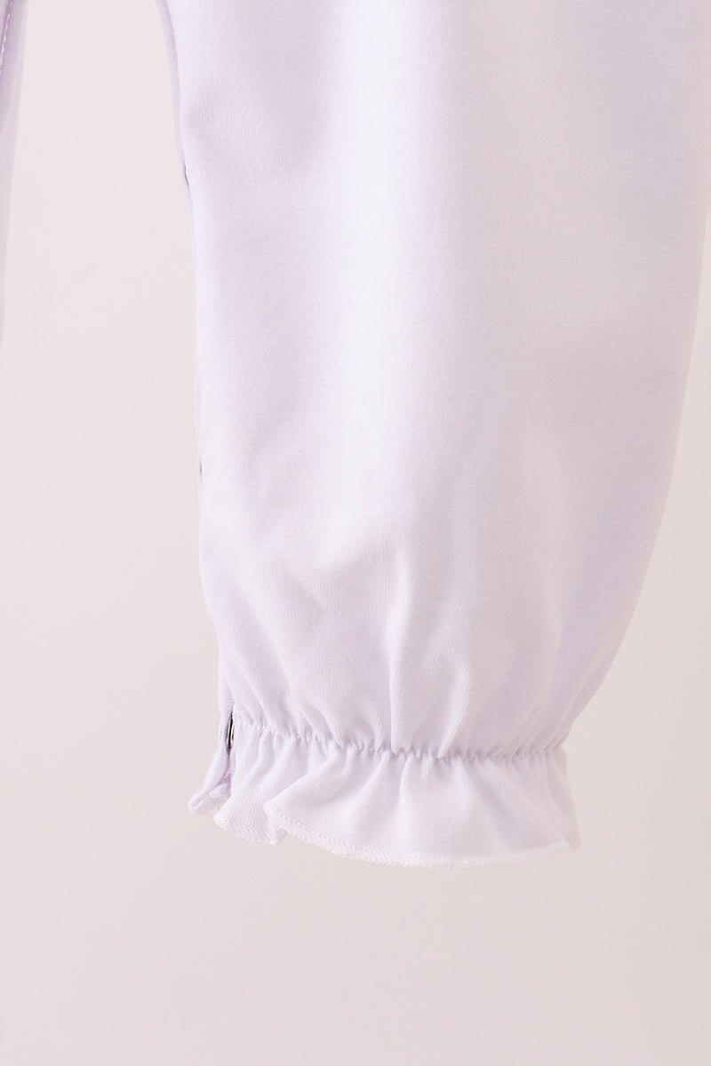 White wreath smocked romper - Abbies Place