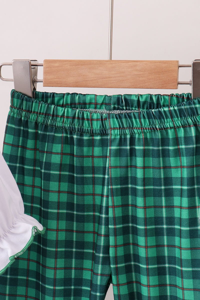 White wreath smocked ruffle pants set - Abbies Place