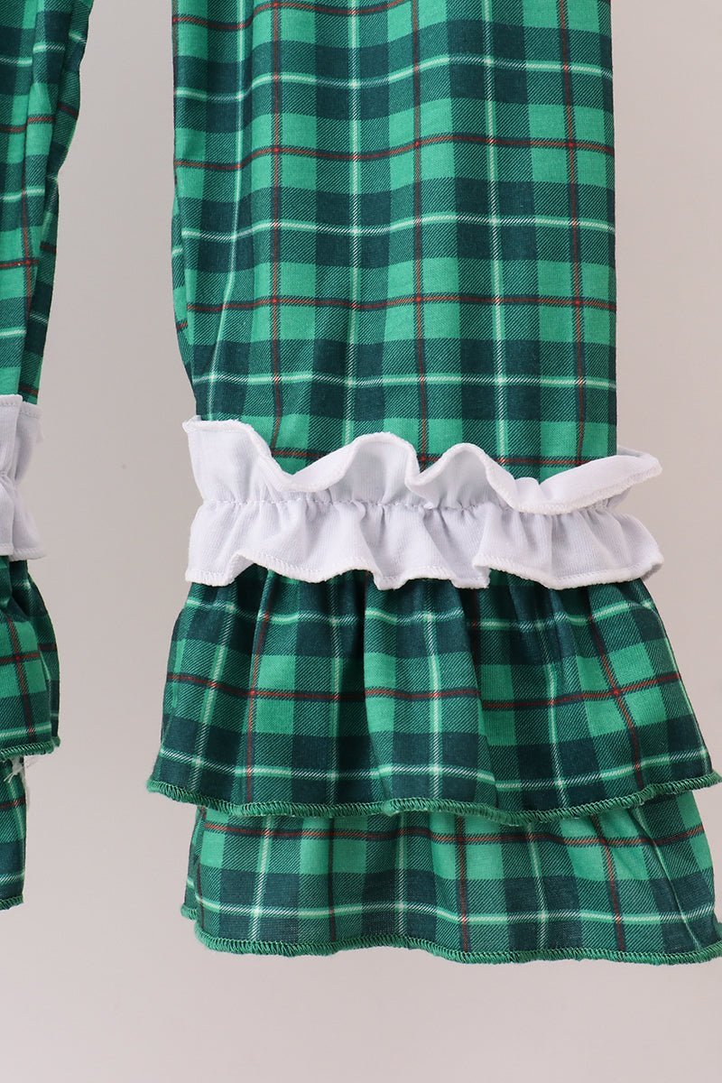 White wreath smocked ruffle pants set - Abbies Place