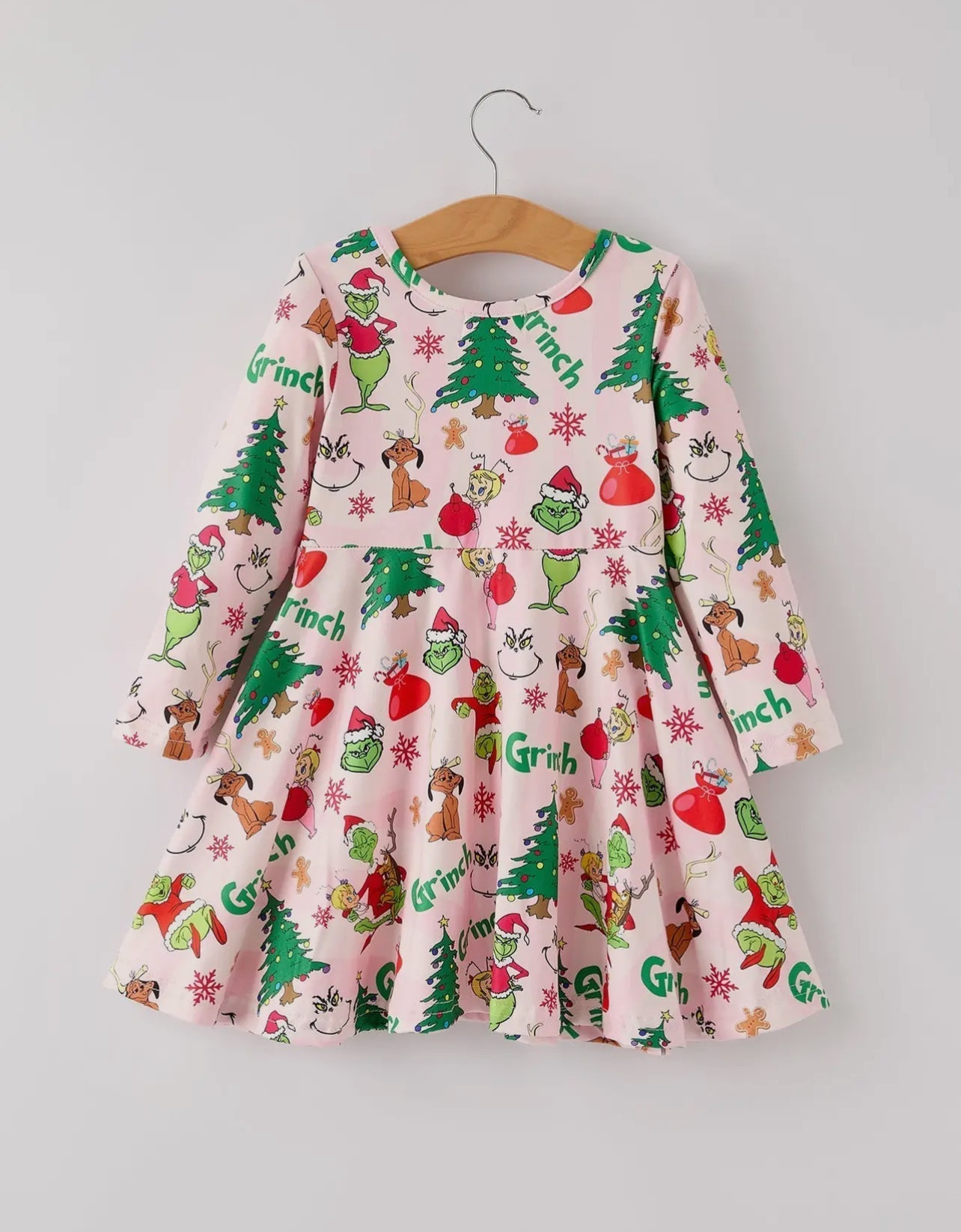 Winter Christmas Character Print Girls Dress - Abbies Place