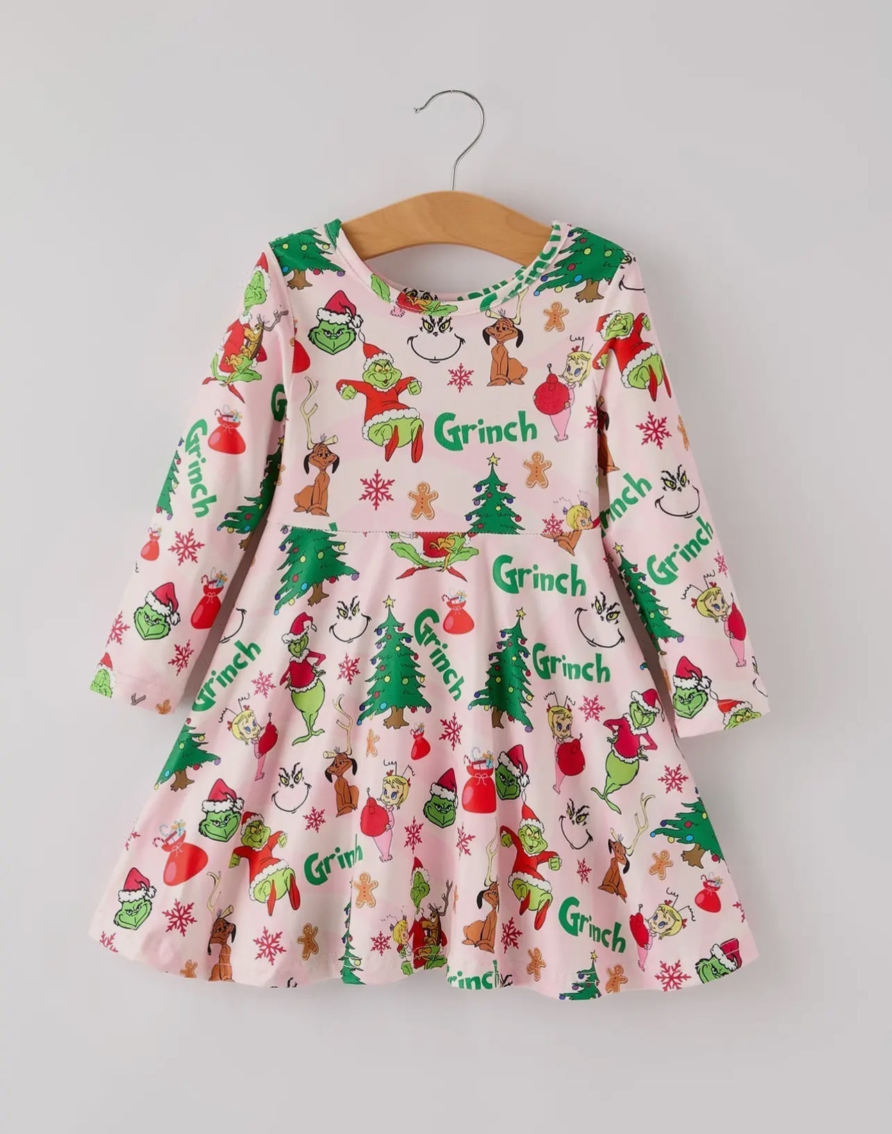 Winter Christmas Character Print Girls Dress - Abbies Place