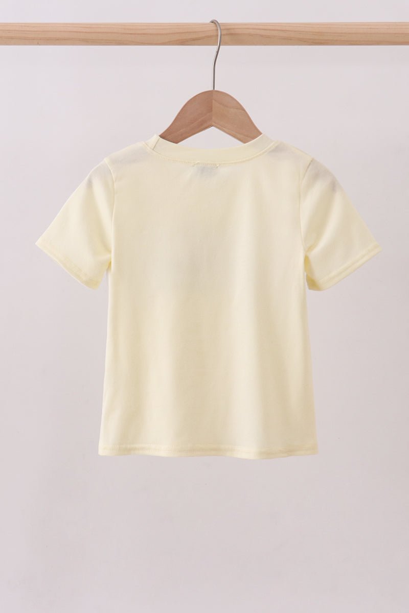 Yellow cross sheep embroidery top - Abbies Place