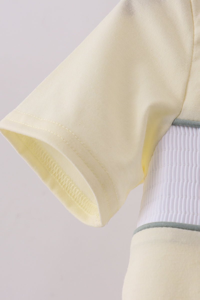 Yellow cross sheep embroidery top - Abbies Place