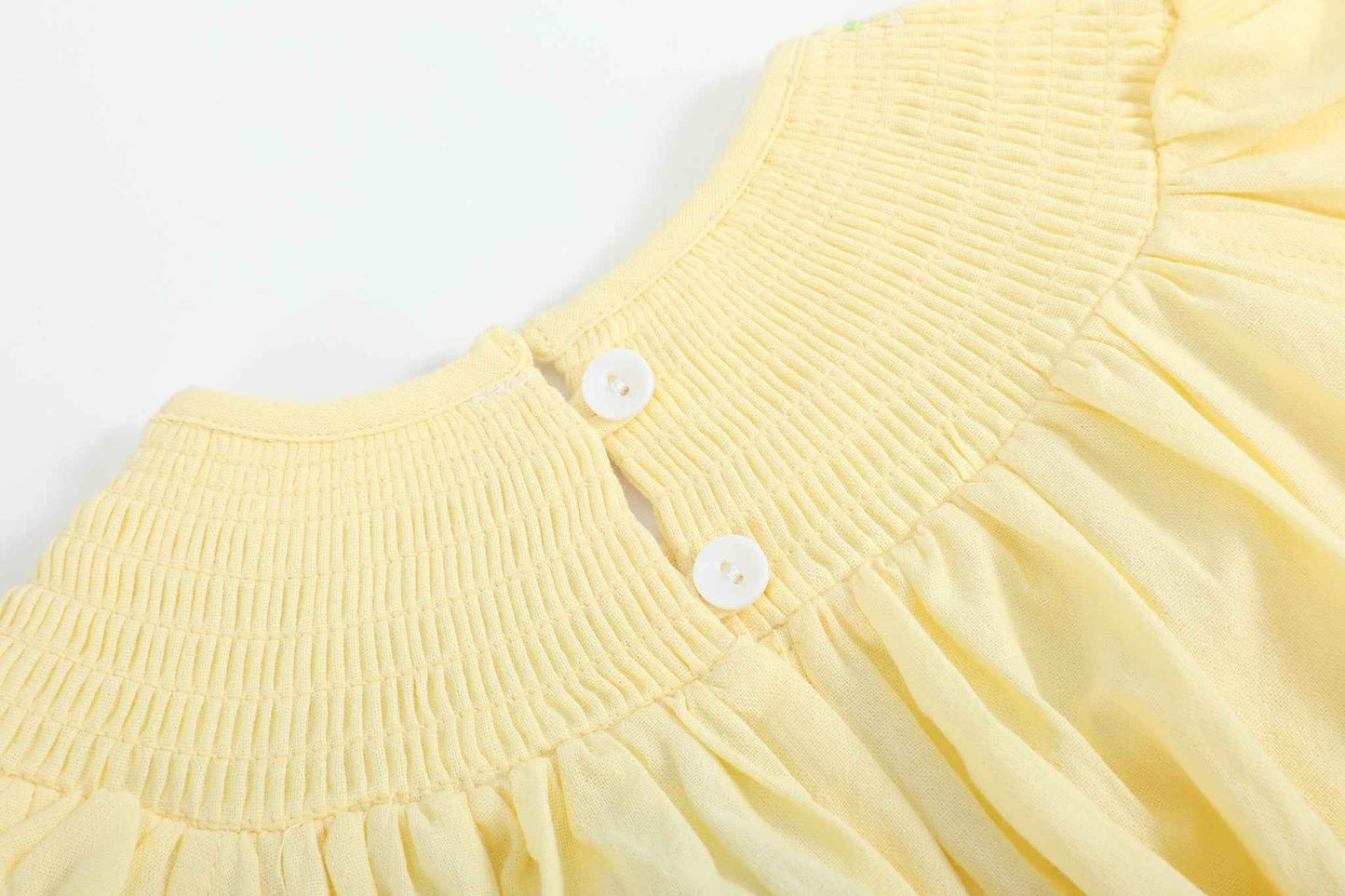 Yellow Daisy Pocketed Smocked Bishop Dress - Abbies Place