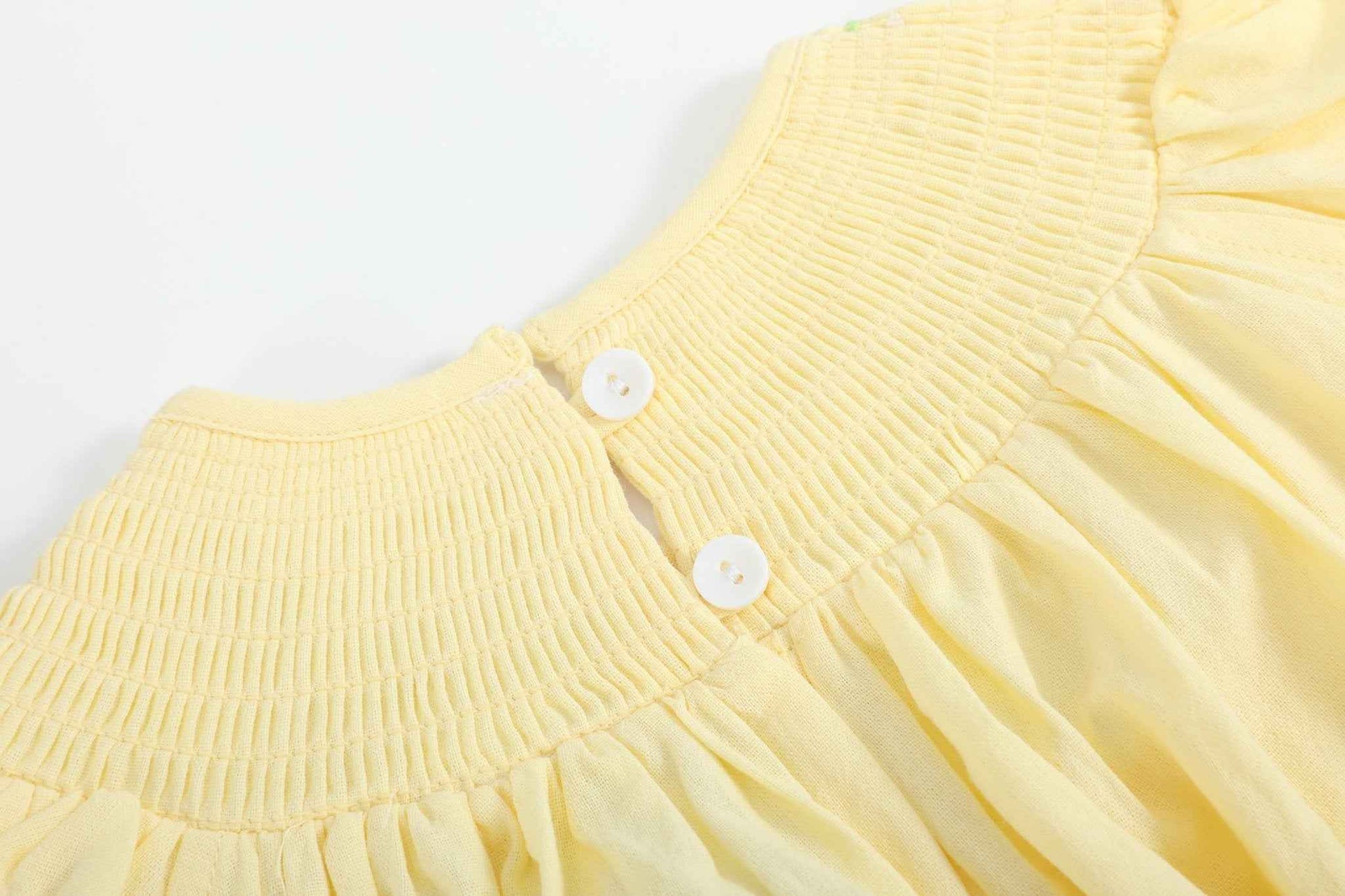 Yellow Daisy Pocketed Smocked Bishop Dress - Abbies Place