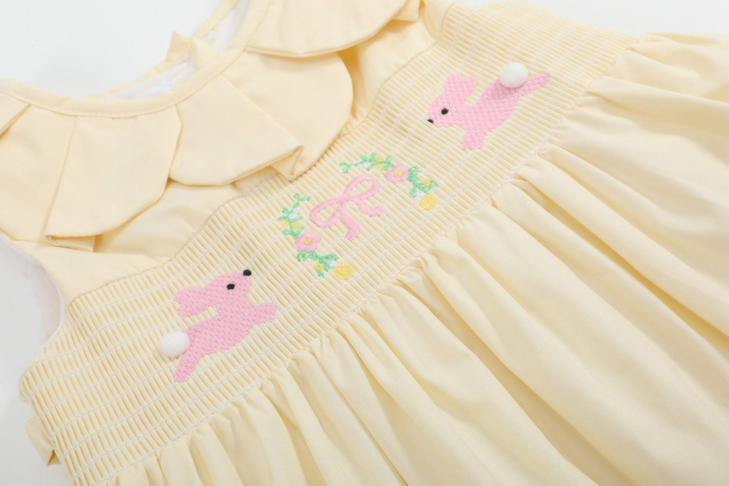 Yellow Petal Collared Smocked Dress - Abbies Place