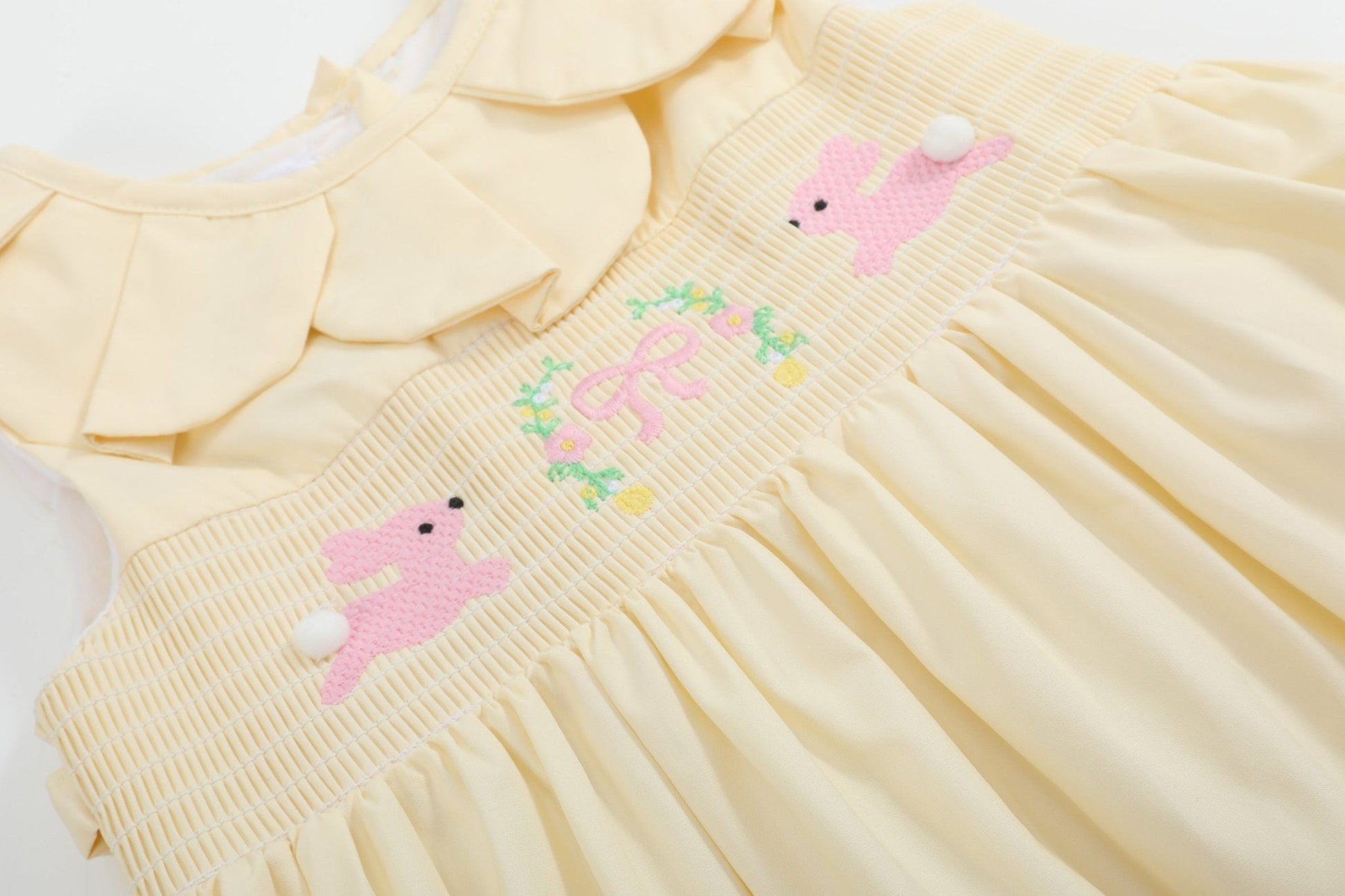 Yellow Petal Collared Smocked Dress - Abbies Place