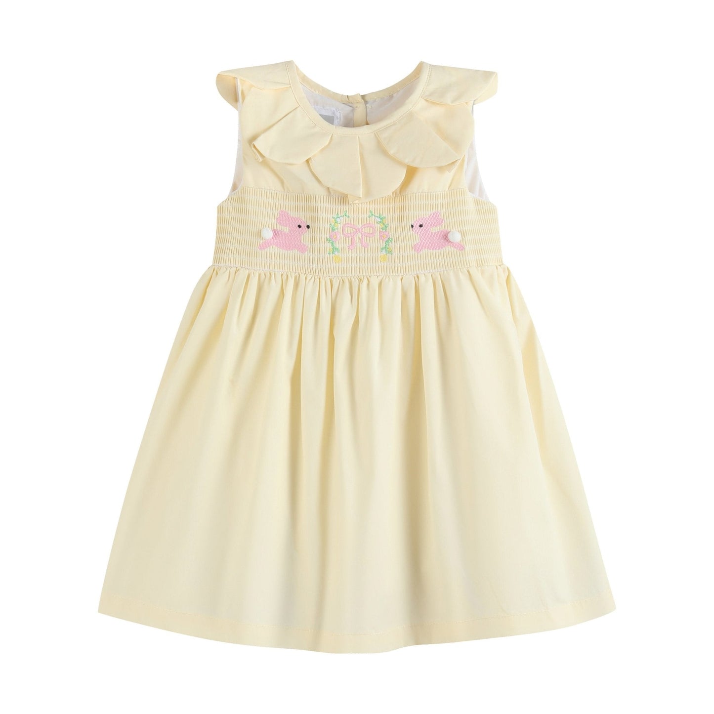 Yellow Petal Collared Smocked Dress - Abbies Place