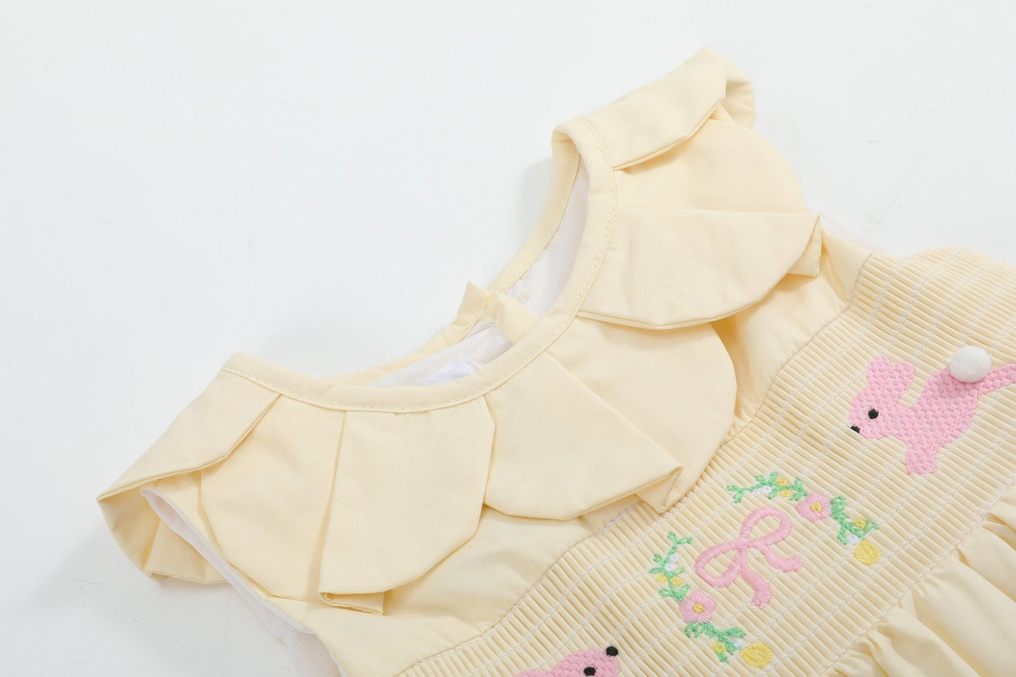 Yellow Petal Collared Smocked Dress - Abbies Place