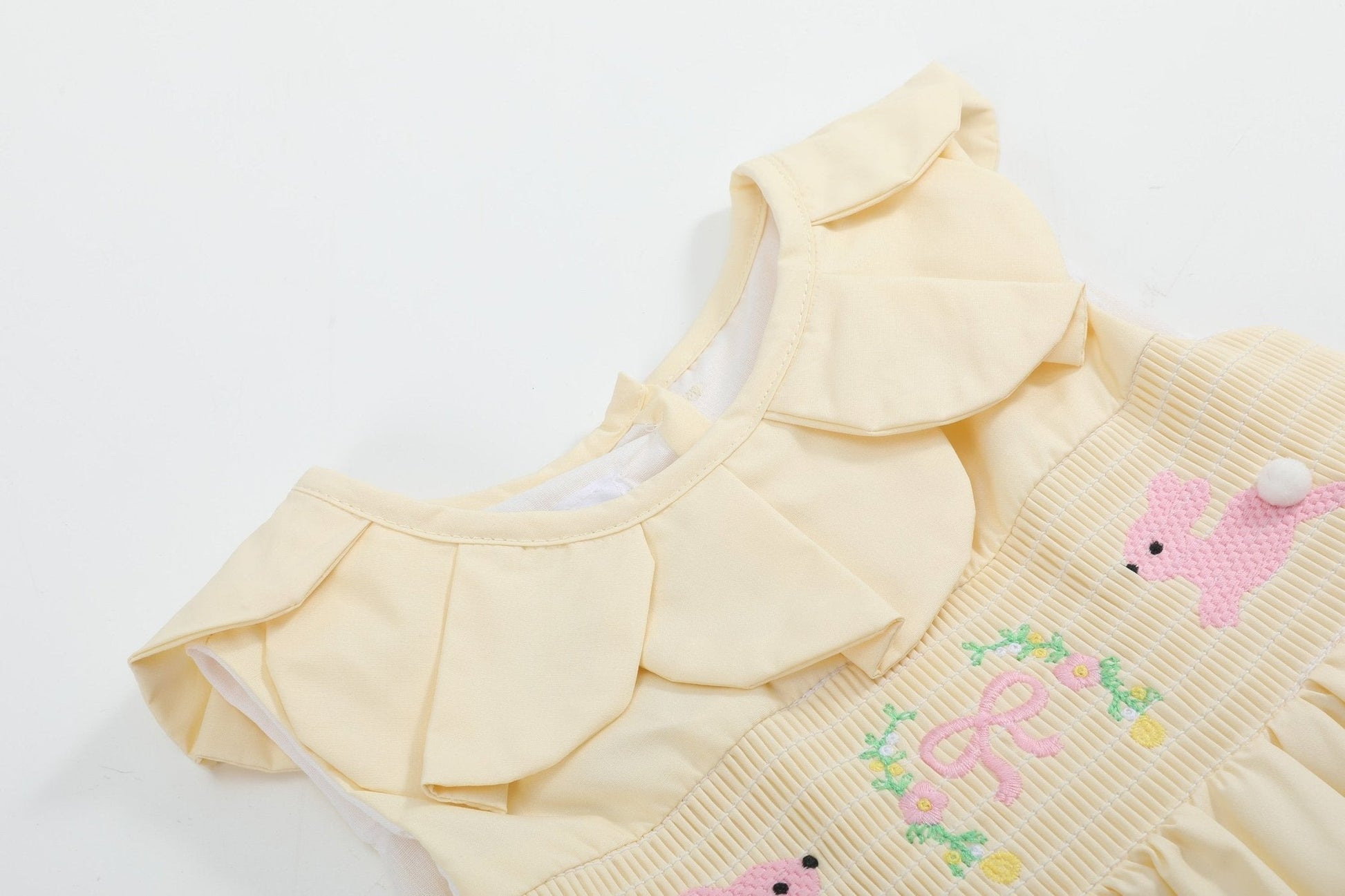 Yellow Petal Collared Smocked Dress - Abbies Place